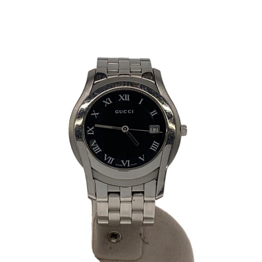 GUCCI◇クォーツ腕時計/アナログ/ステンレス/BLK/SLV/5500M : セカンド