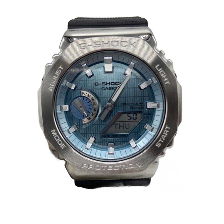 CASIO◇ソーラー腕時計_G-SHOCK/アナログ/BLU/BLK : セカンド