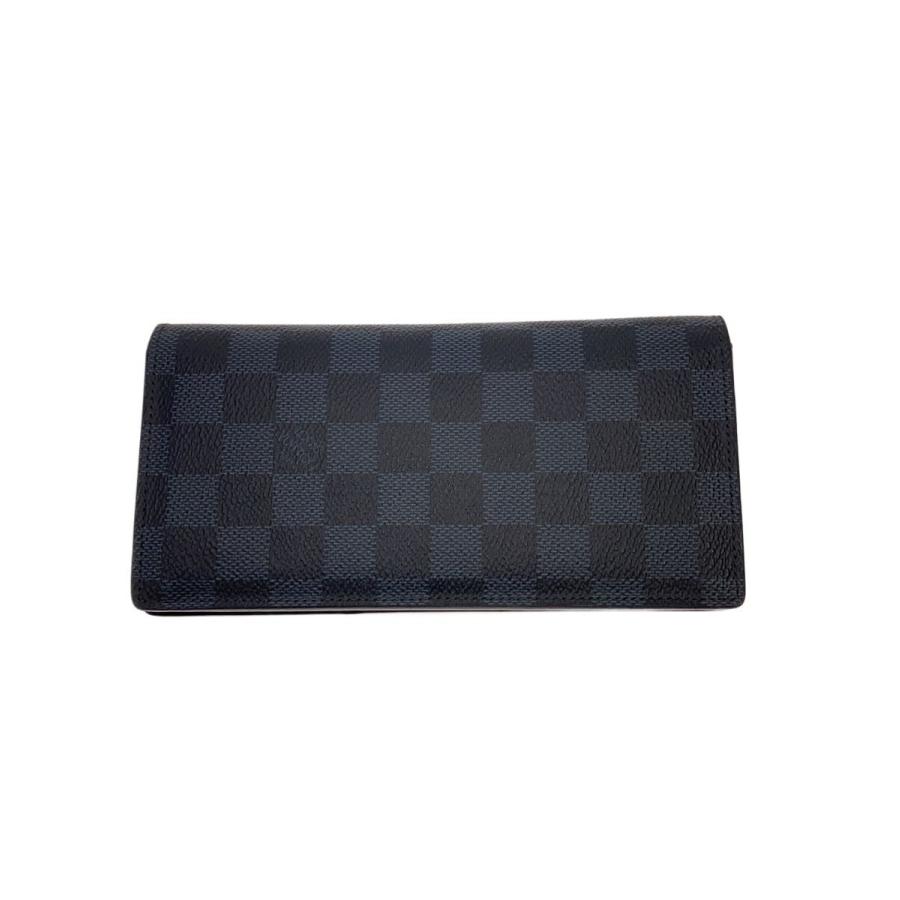 LOUIS VUITTON◇ポルト・フォイユ・ブラザ_ダミエ・コバルト/PVC/NVY
