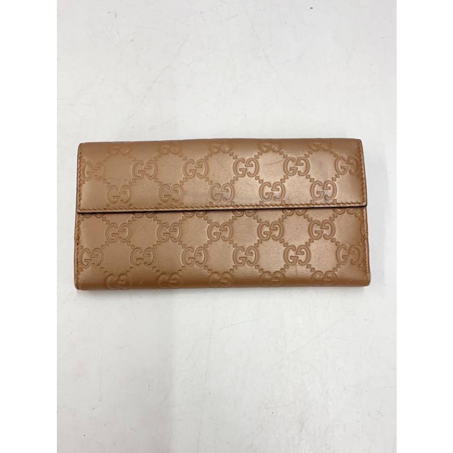 GUCCI◇長財布_ハートプレート_マイクログッチシマ/レザー