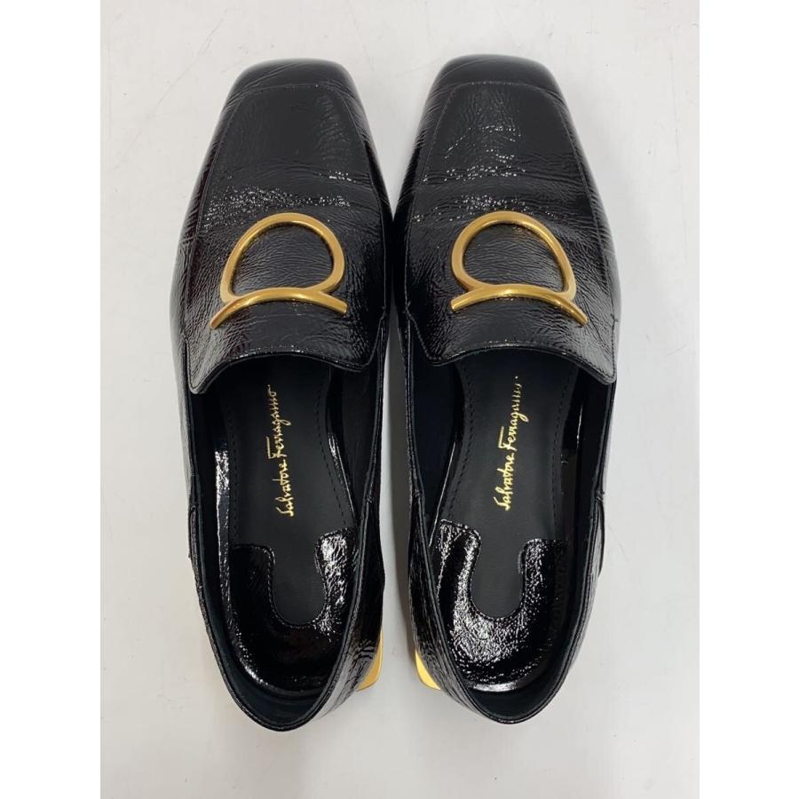 Salvatore Ferragamo◇LANA/ローファー/23.5cm/黒/ガンチーニ 