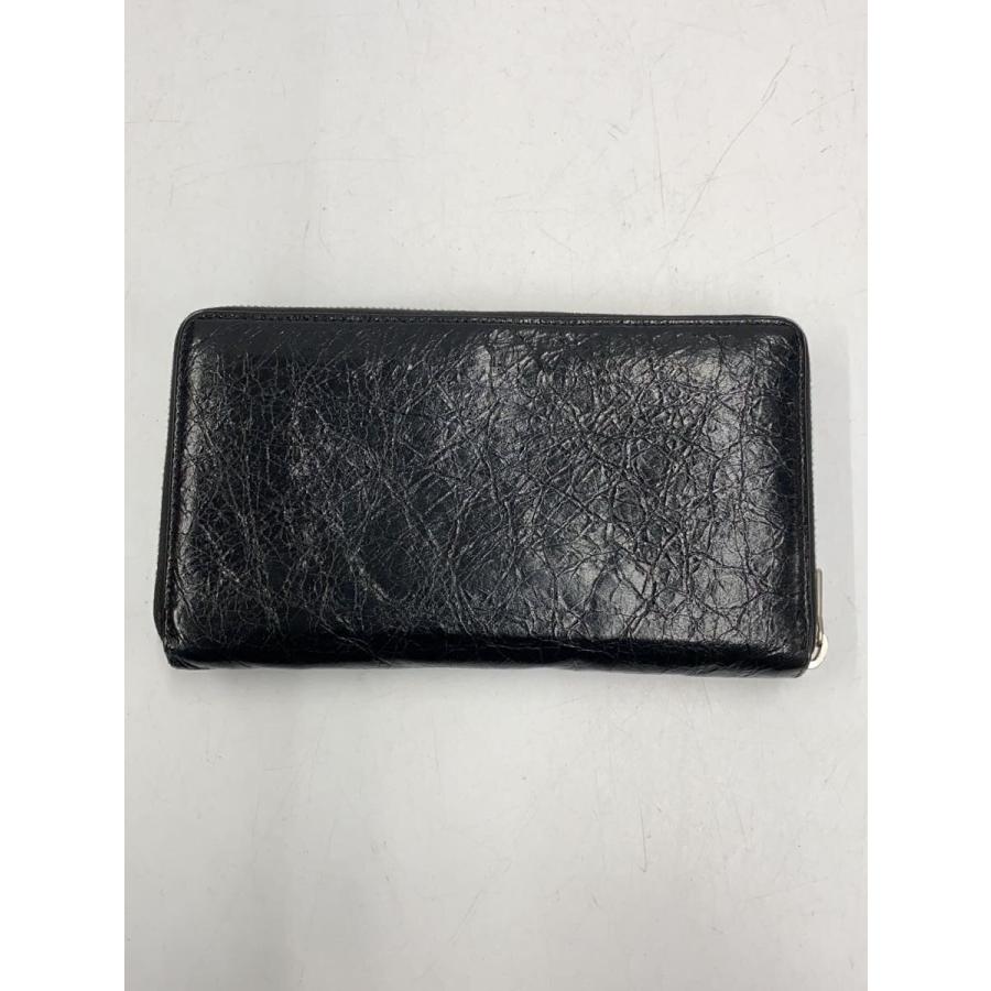 【美品】BALENCIAGA 長財布 クロコ型押し ラウンドファスナー 黒 BALENCIAGA◇長財布/レザー/黒/メンズ/519641・1000・R・1317/ラウンド