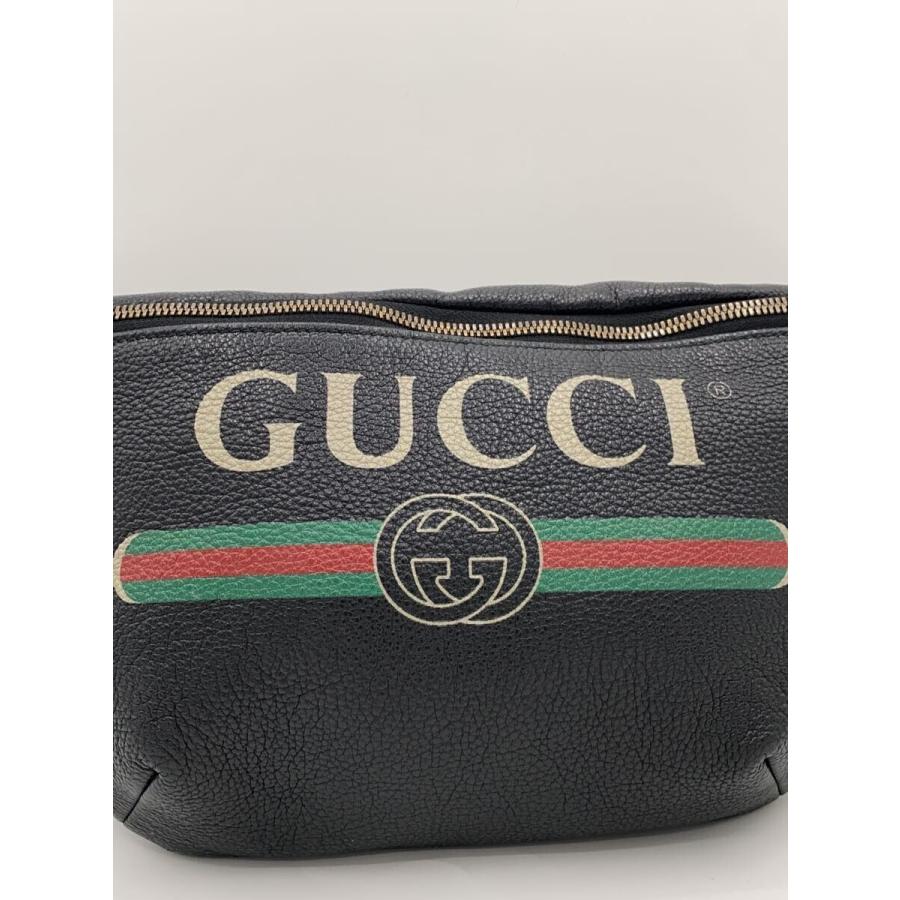 GUCCI◇ウエストバッグ/レザー/BLK : セカンドストリートYahoo!店