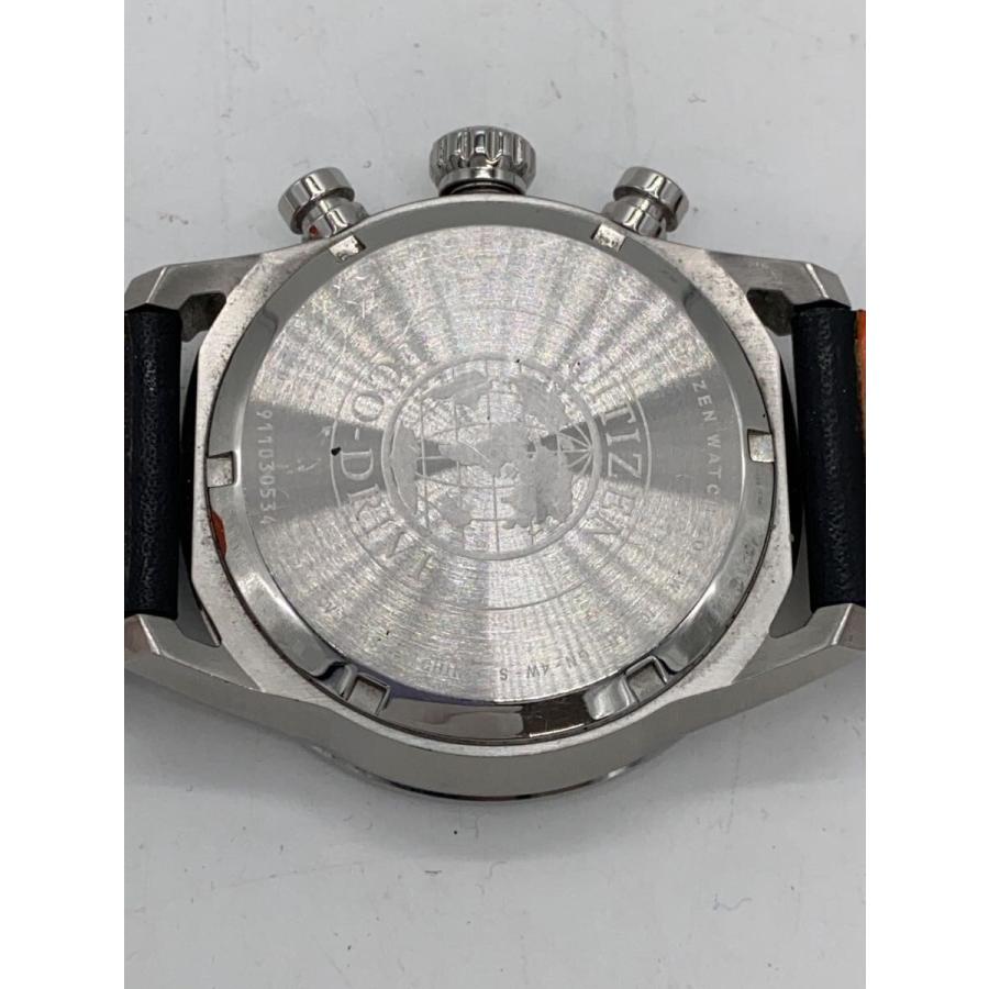CITIZEN◇クォーツ腕時計/アナログ/レザー/BLK/BLK/B620-S097240