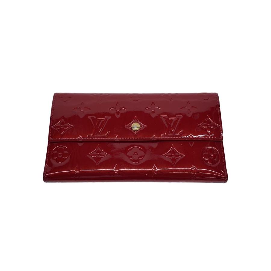 LOUIS VUITTON◇長財布/エナメル/RED/総柄/レディース/M91165