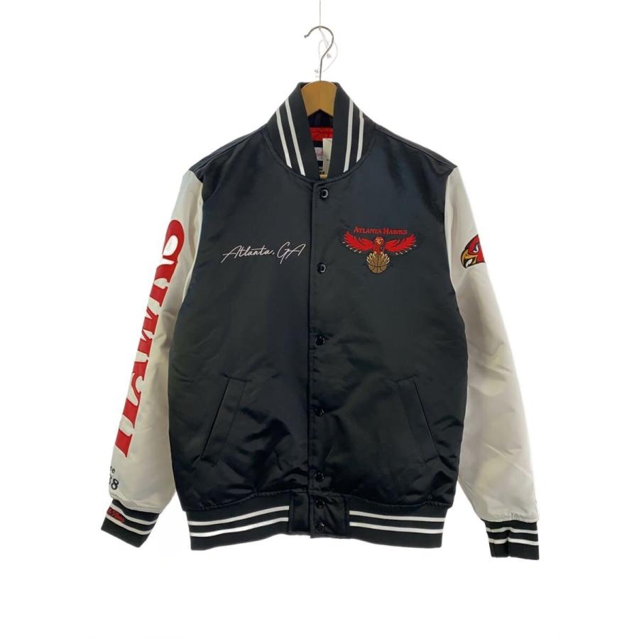 mitchell&ness◇スタジャン/S/ポリエステル/BLK/UWS FALL 2022/ATLANTA