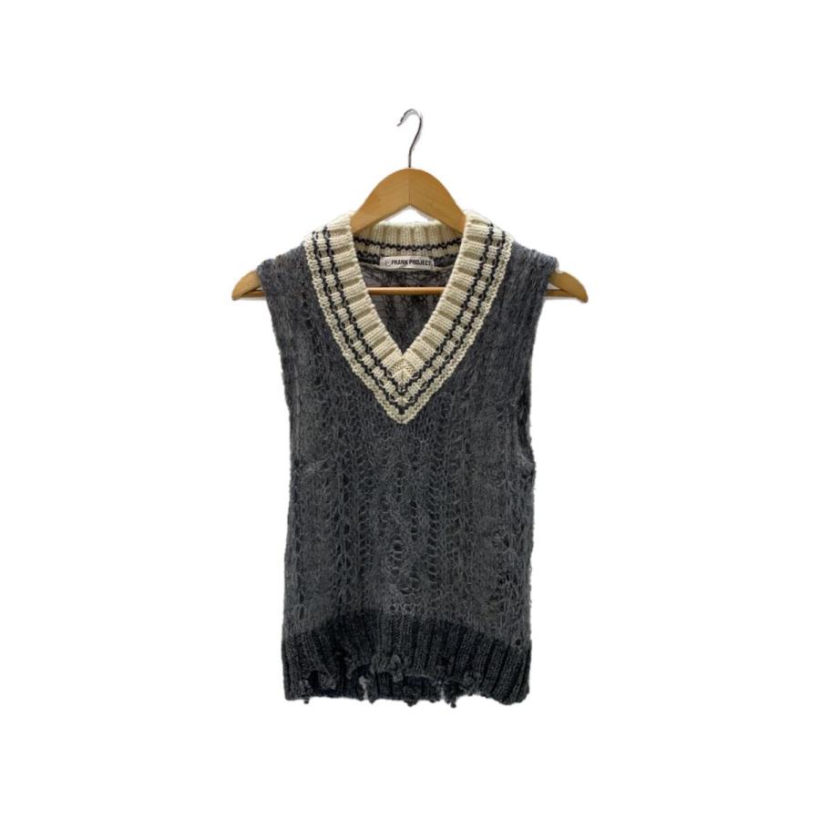 PRANK PROJECT◇Sheer Tilden Knit Vest/FREE/モヘア/GRY/無地