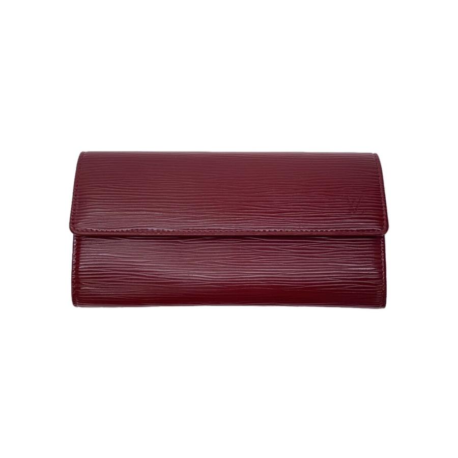LOUIS VUITTON◇ポルト・フォイユ・サラ_エピ/レザー/RED/イニシャル