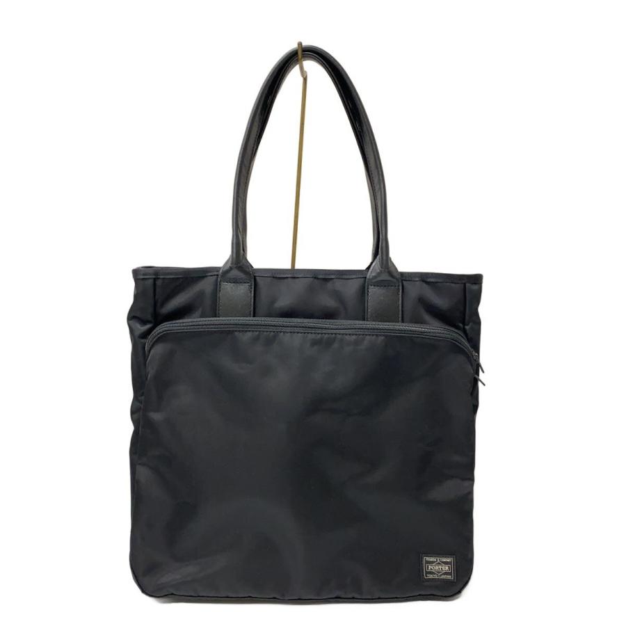 PORTER◇TIME/タイム/スクエアA4対応/トートバッグ/ナイロン/BLK/655