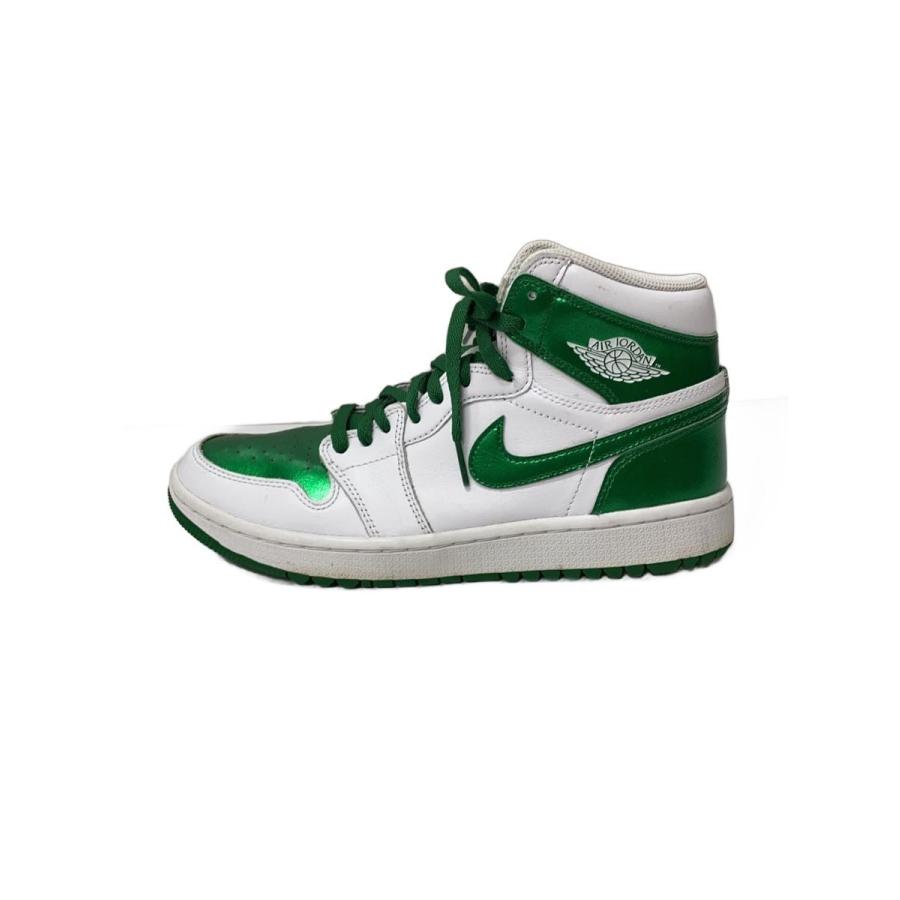 NIKE◇AIR JORDAN 1 HIGH GOLF/メタリックグリーン/スニーカー/26.5cm