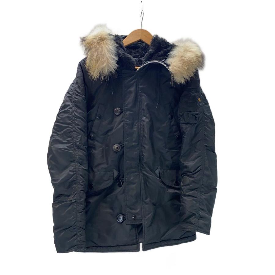 ALPHA INDUSTRIES◇N-3B/フライトジャケット/S/ナイロン/BLK/20094