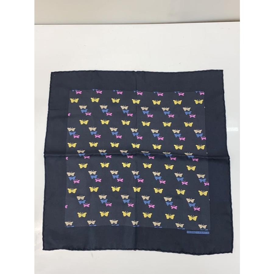 HERMES スカーフ柄シルクニット HERMES◇スカーフ/蝶柄/シルク/GRY/総柄/レディース// : セカンド