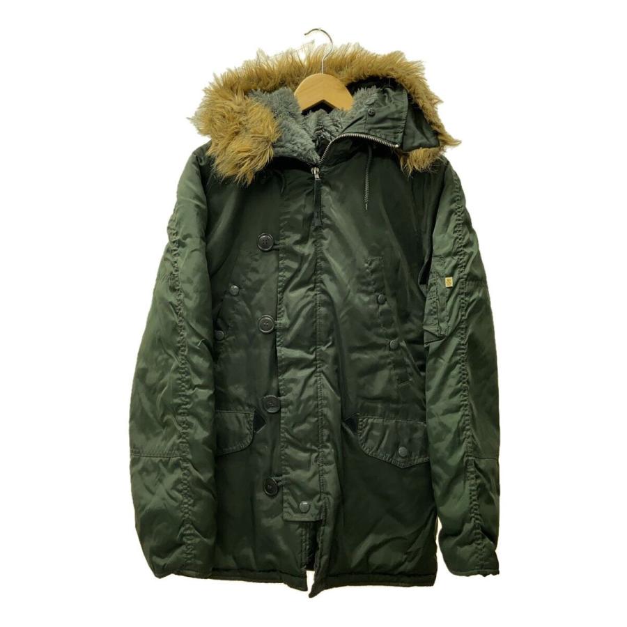 ALPHA INDUSTRIES◇N-3B/ミリタリージャケット/M/ナイロン/KHK/無地