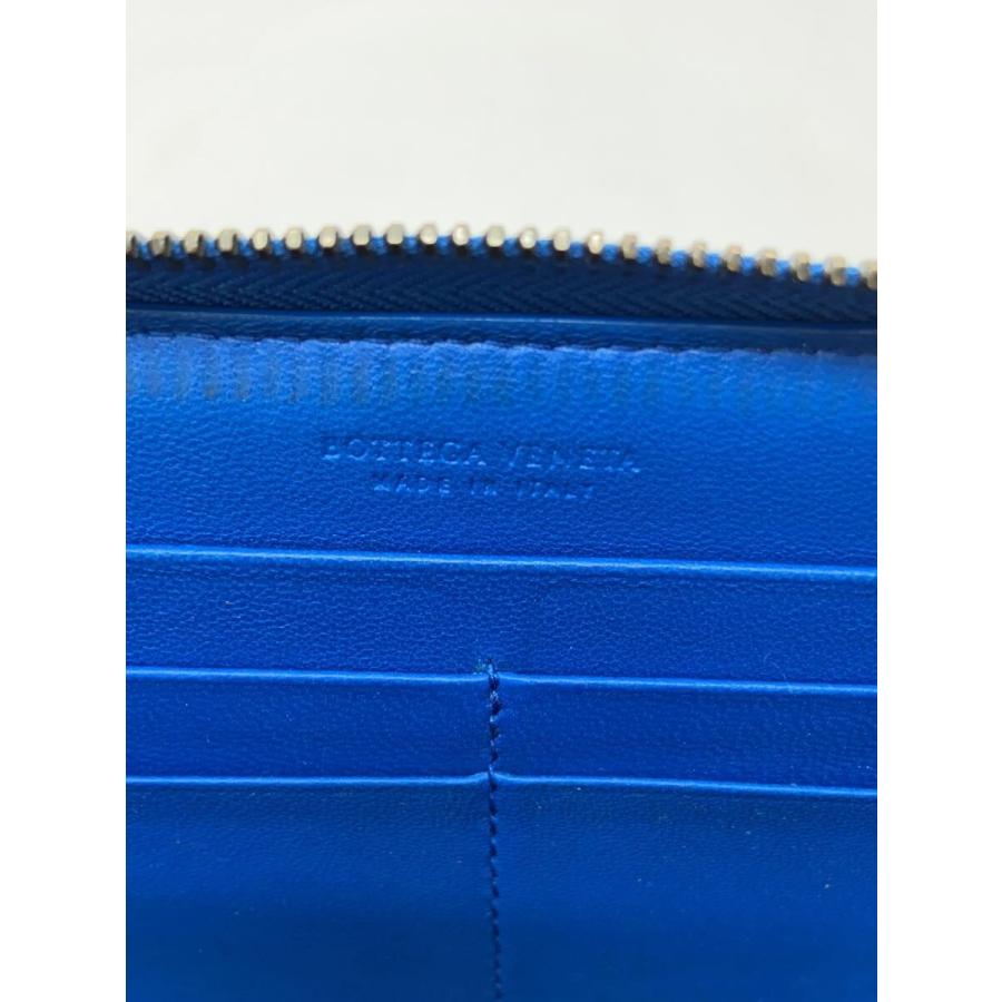 BOTTEGA VENETA◇長財布/レザー/BLU/レディース/イントレチャート