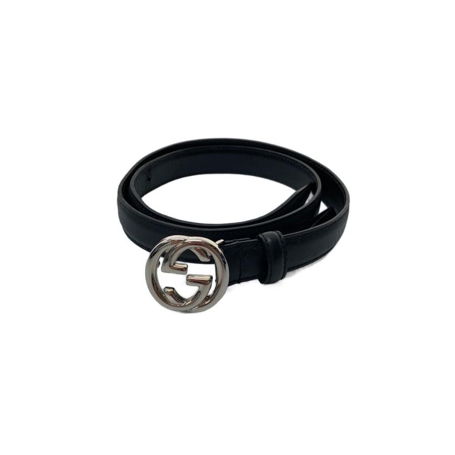 GUCCI◇ベルト/レザー/BLK/無地/レディース/036・1046・0980 
