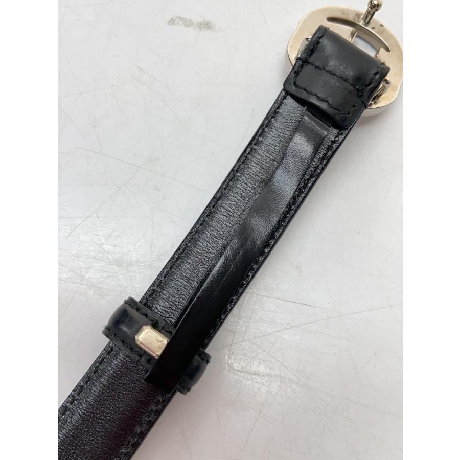 GUCCI◇ベルト/レザー/BLK/無地/レディース/036・1046・0980 