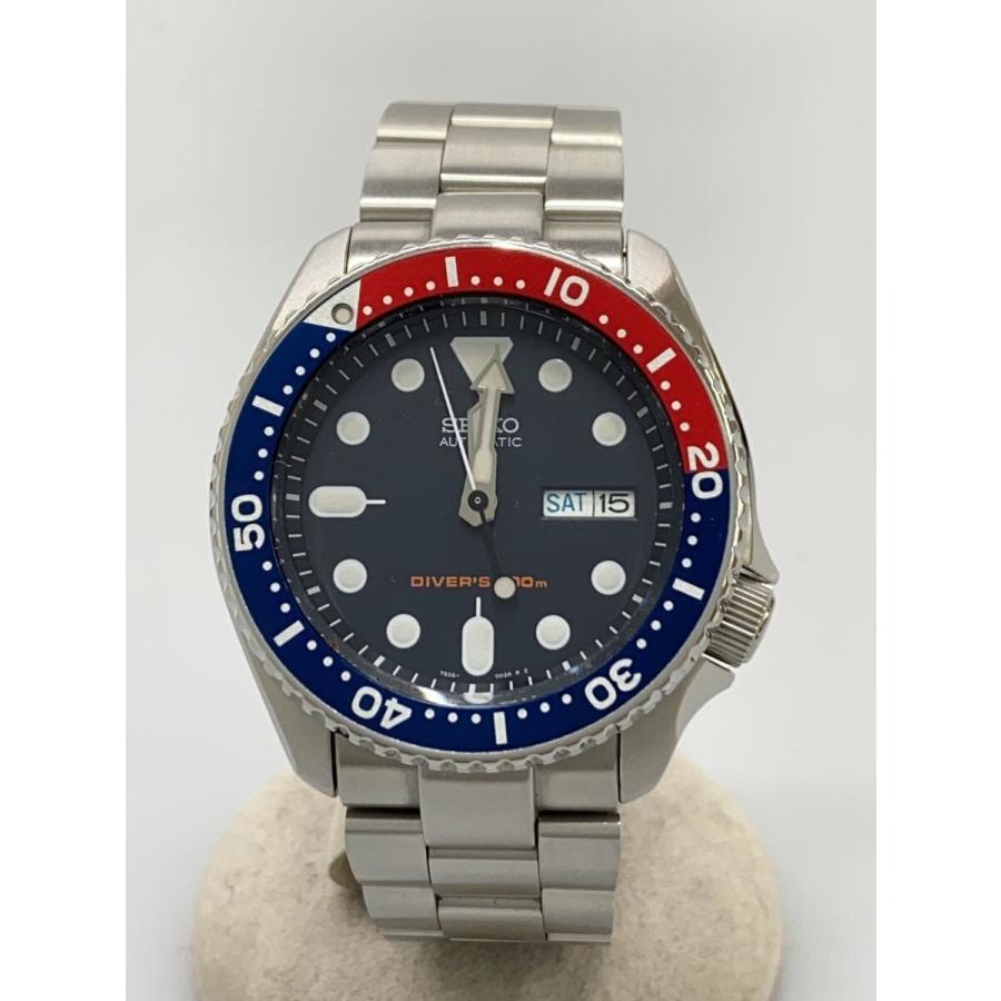 SEIKO◇自動巻腕時計/ダイバーズウォッチ/アナログ/ステンレス/BLK/SLV