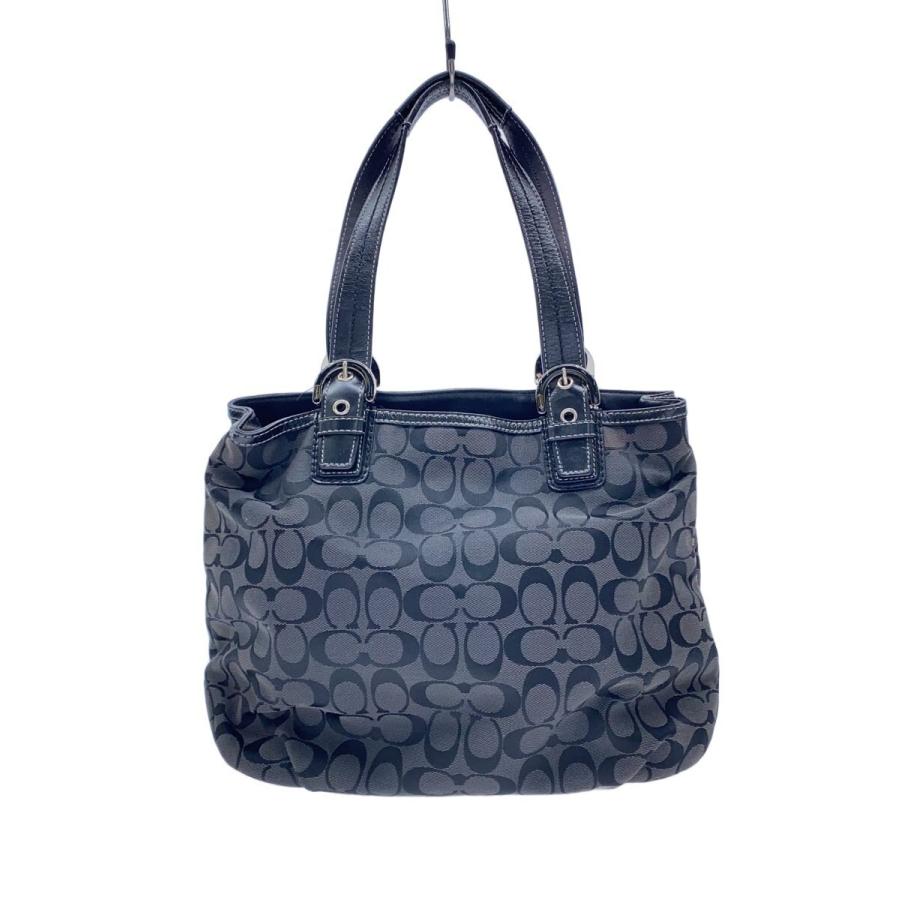 【美品】 COACH コーチ ソーホー シグネチャー トートバッグ ブラック COACH◇トートバッグ_ソーホー_シグネチャー_ブラックレザー/--/BLK/総