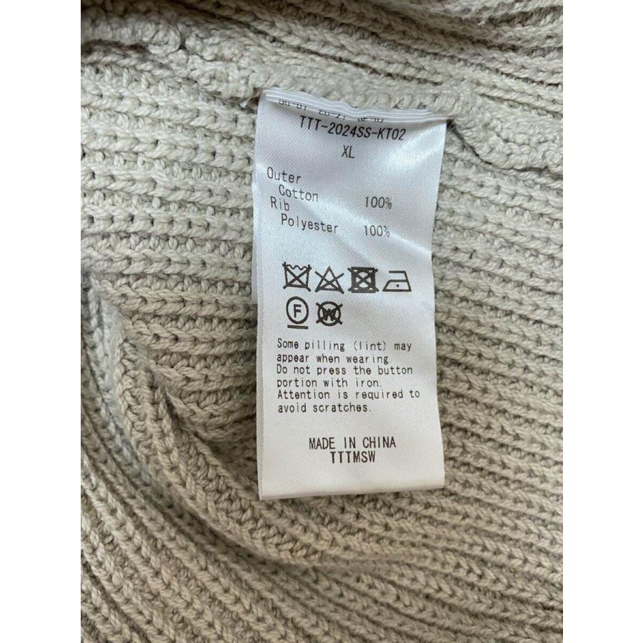 TTT_MSW◇カーディガン(厚手)/XL/コットン/GRY/TTT-2024SS-KT02