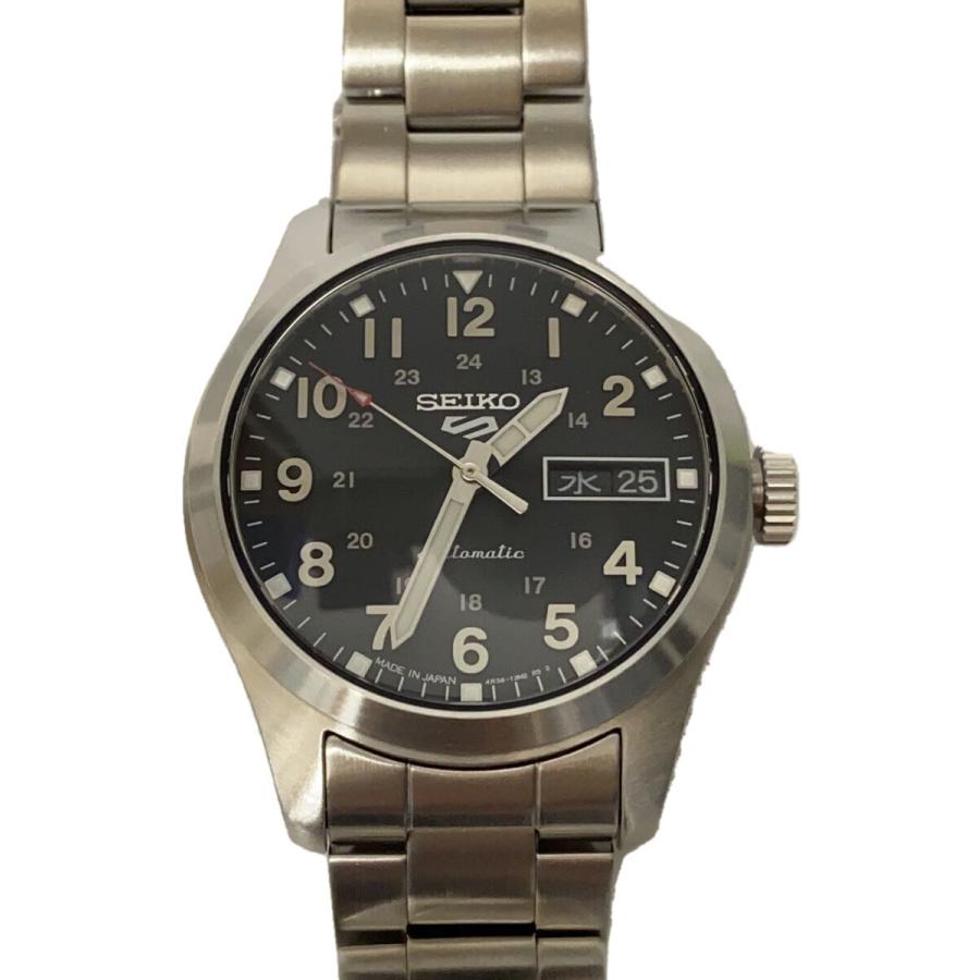 Seiko 自動巻き時計 ステンレススチール 黒　SBSA197 セイコー 5スポーツ フィールド スーツ スタイル ミッドサイズ