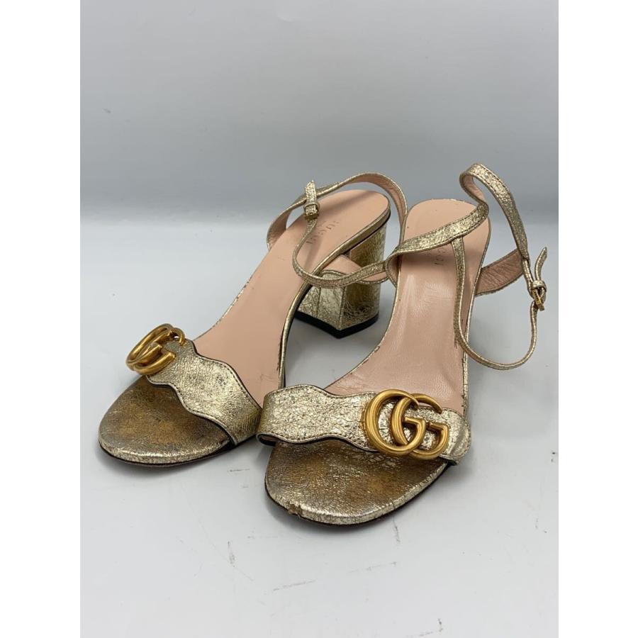 グッチサンダル37.5 GUCCI◇サンダル/37.5/GLD/GGマーモント : セカンドストリート