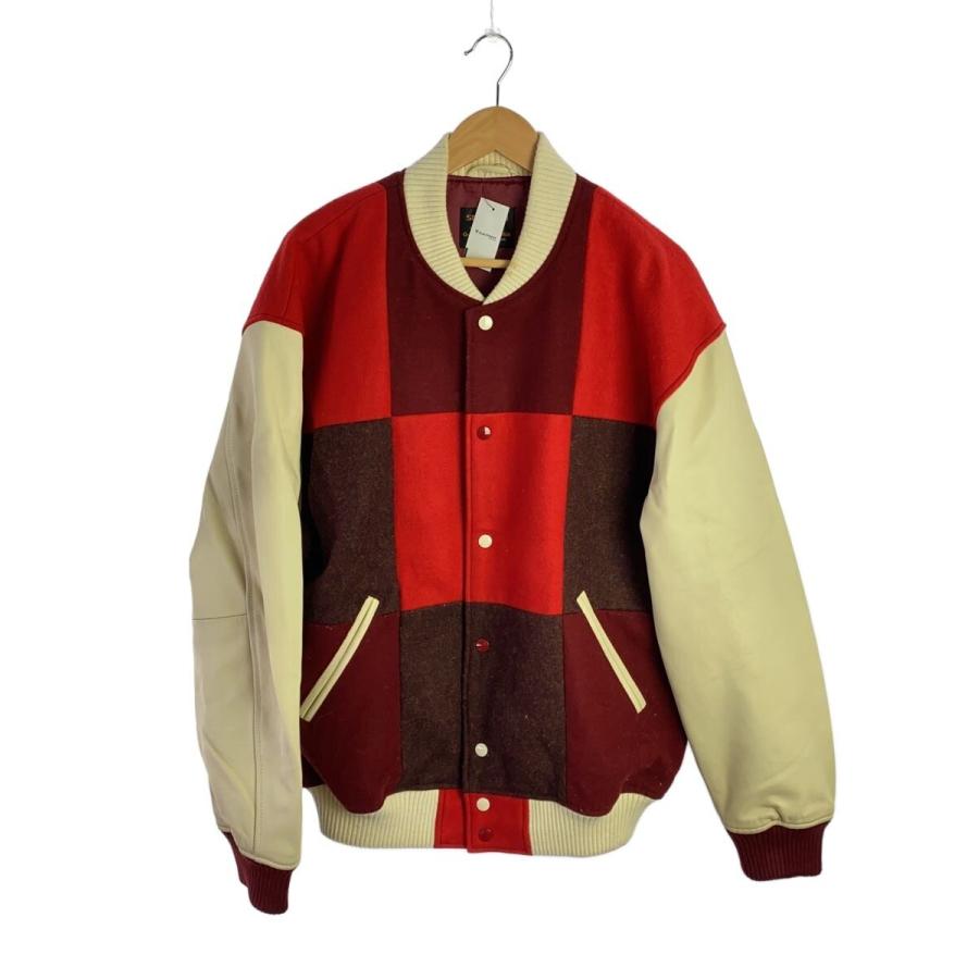 SKOOKUM スタジャン Lサイズ ブラウン/レッド FIDELITY（フェデリティー） スタジャン 「FIDELITY X SKOOKUM」 WOOL