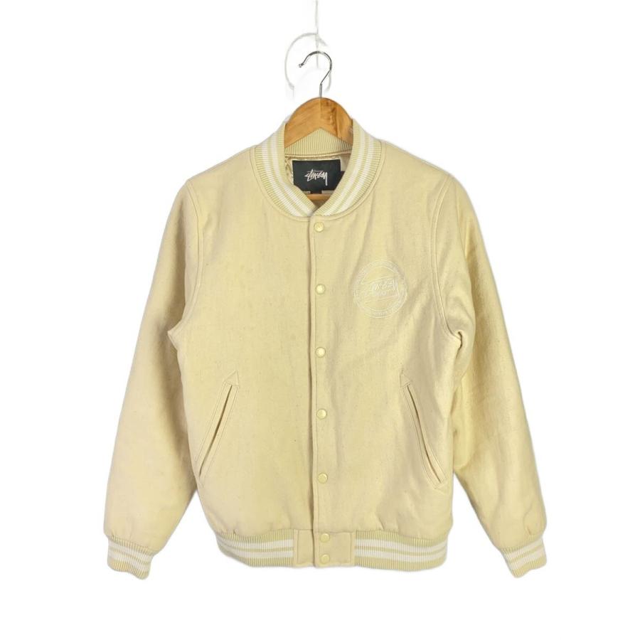 STUSSY◇スタジャン/S/ウール/CRM/汚れ有 : セカンドストリートYahoo 