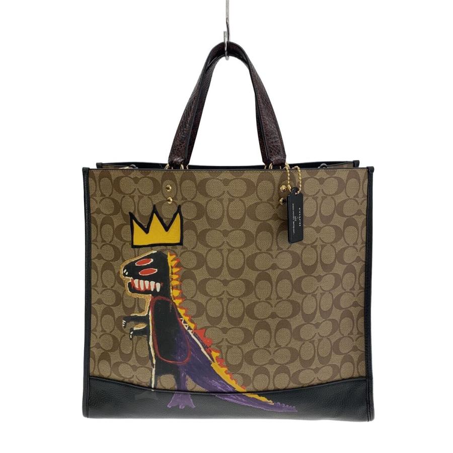 COACH◇トートバッグ/レザー/BRW/総柄/C5659/バスキア/デンプシー