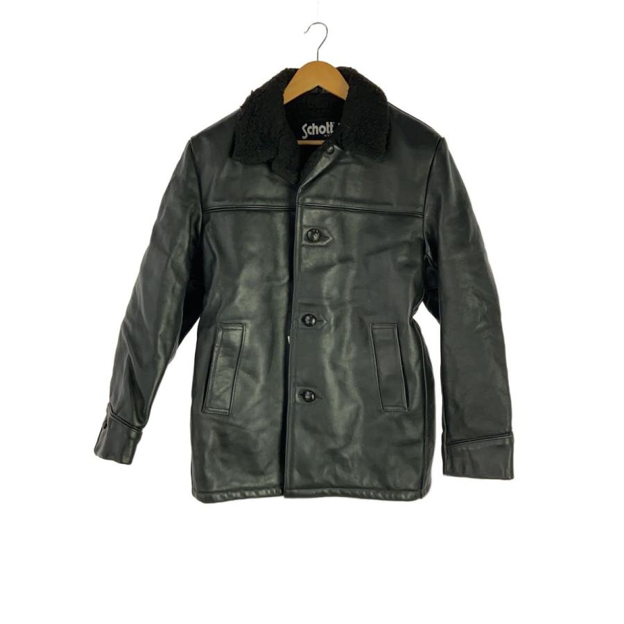 メンズ　Schott 黒　革ジャン　42 Schott◇レザージャケット・ブルゾン/42/レザー/BLK : セカンド