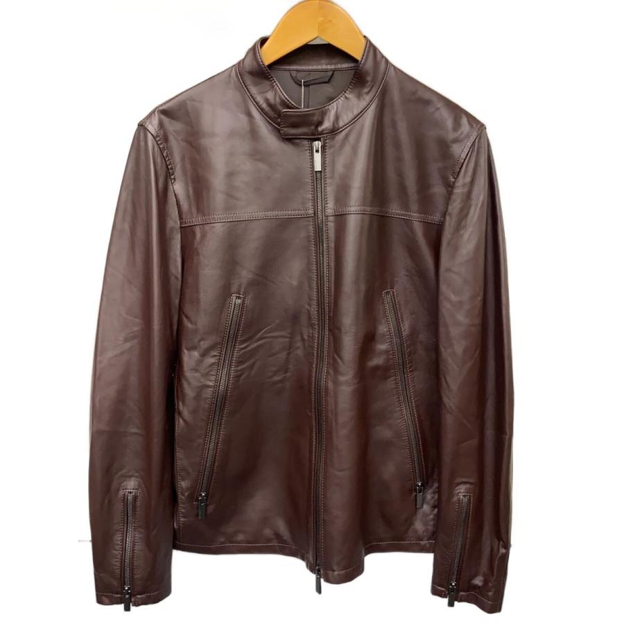 JOSEPH◇レザージャケット・ブルゾン/48/山羊革/BRD/無地/LWJHSA0102