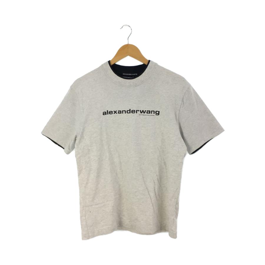 Alexander Wang◇Tシャツ/XS/コットン/GRY/無地/グレー/半袖/黒