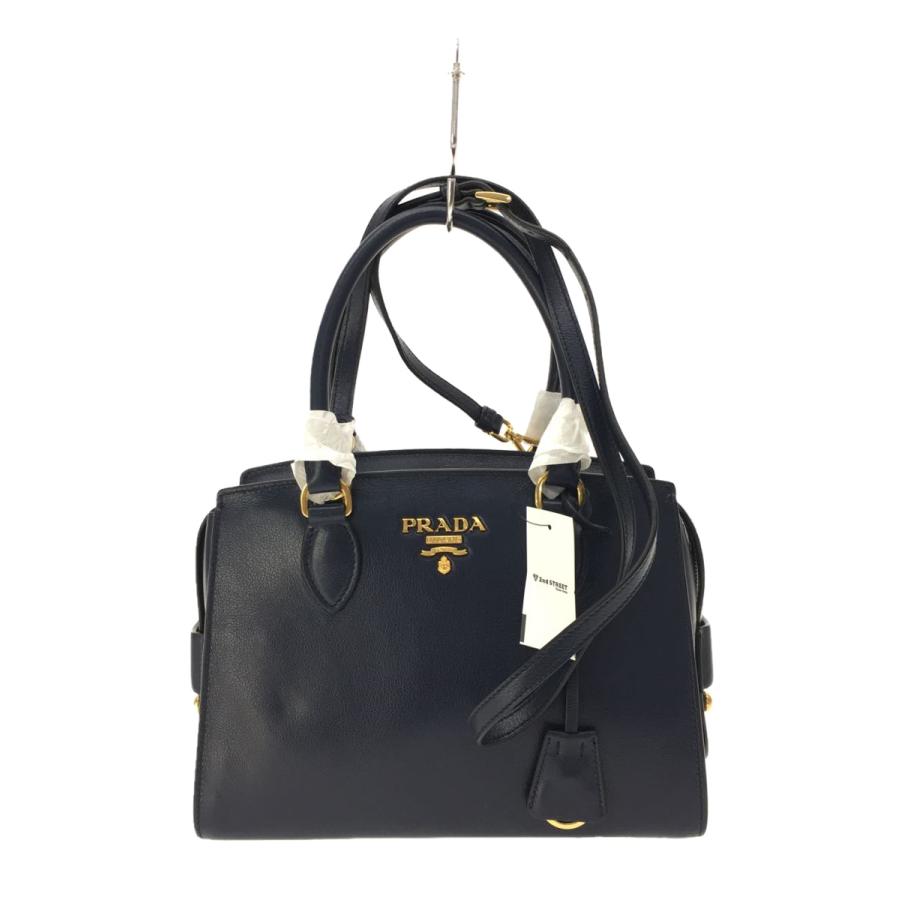 PRADA レザー ショルダーバッグ 鍵 ブラック