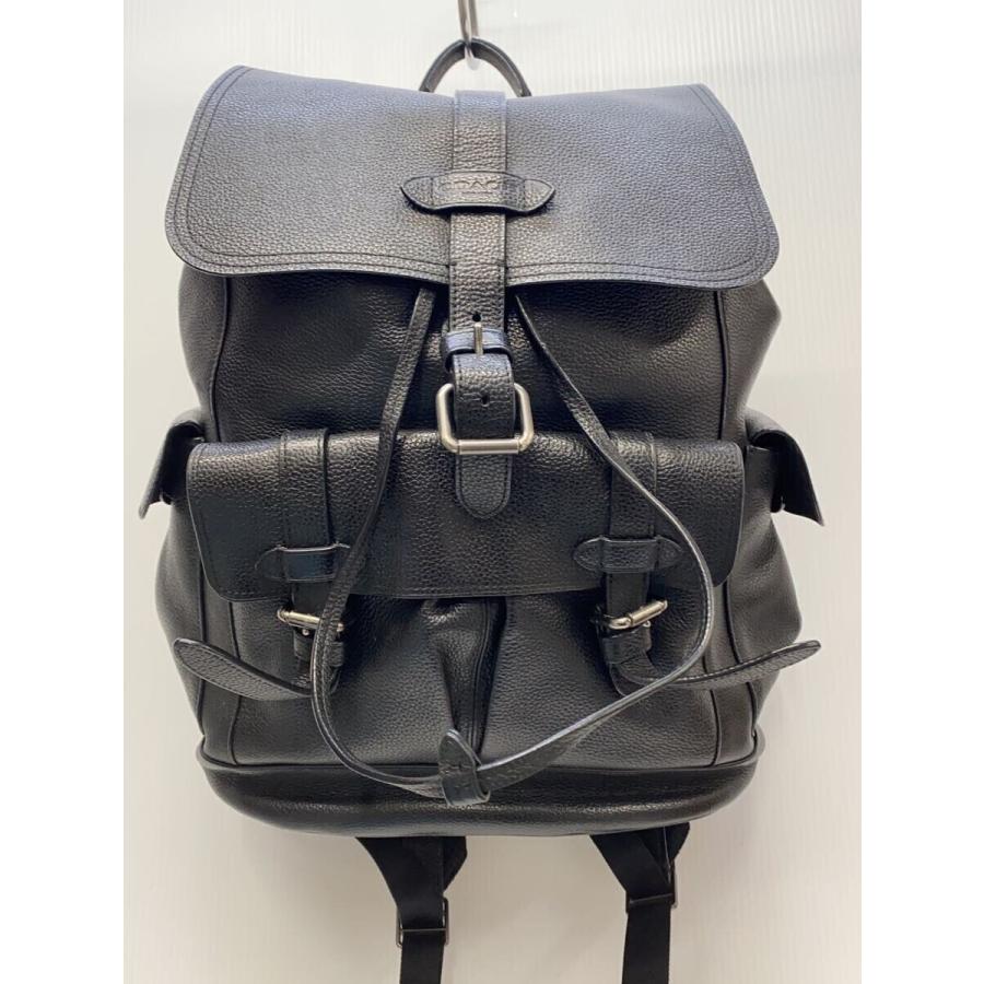 COACH製レザーリュック F36811 COACH◇リュック/レザー/BLK/無地