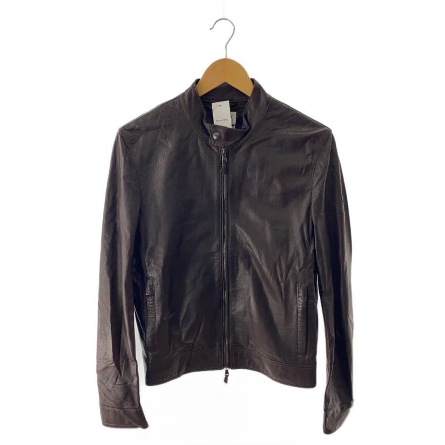 EMMETIシングルライダースジャケット サイズ46 EMMETI◇イタリア製/LAMBSKIN/シングルライダース/レザージャケット/46
