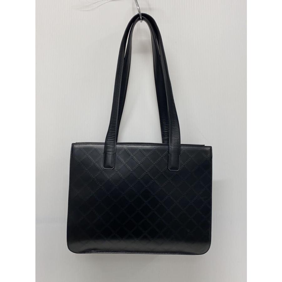 GIANNI VERSACE◇サンバースト/トートバッグ/レザー/BLK/総柄