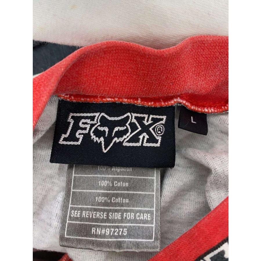 Fox Racing◇90s/レーシングゲームシャツ/長袖Tシャツ/L/コットン/GRY