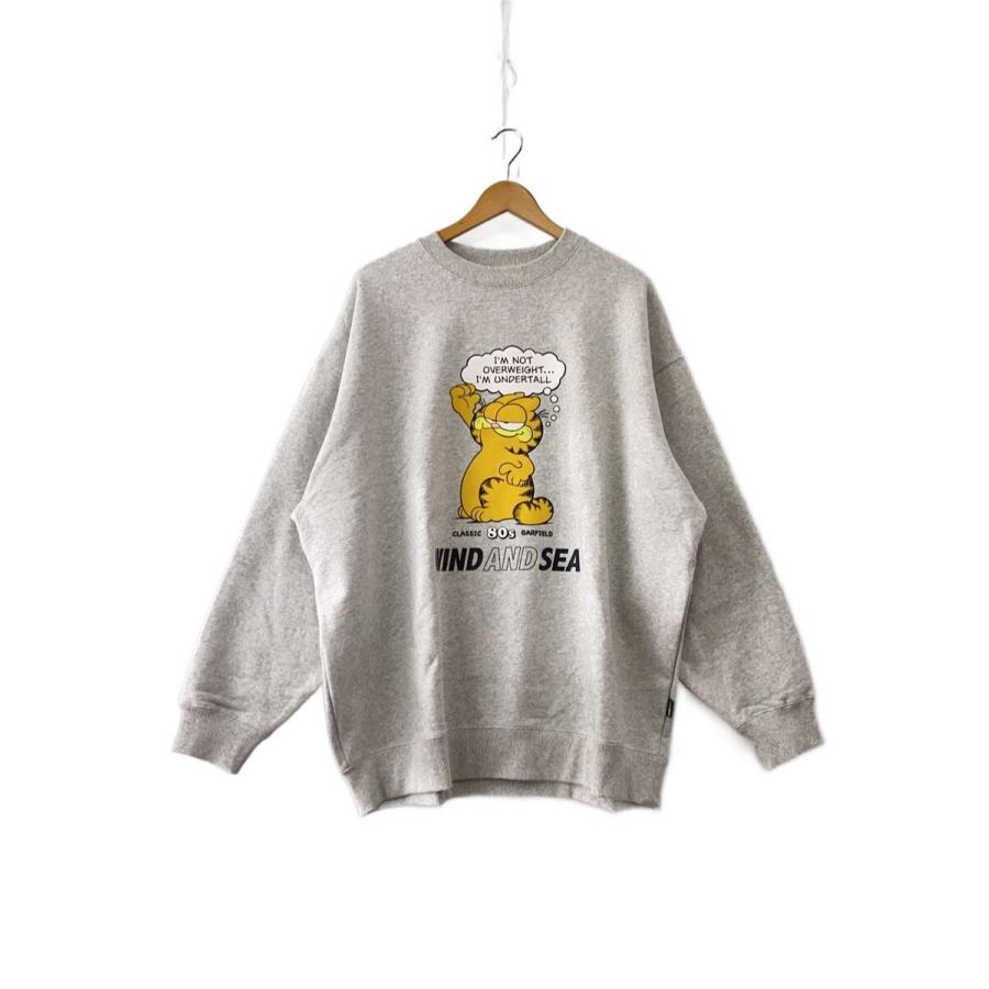 WIND AND SEA◇×GARFIELD/タグ付/スウェット/XL/コットン/GRY/プリント 
