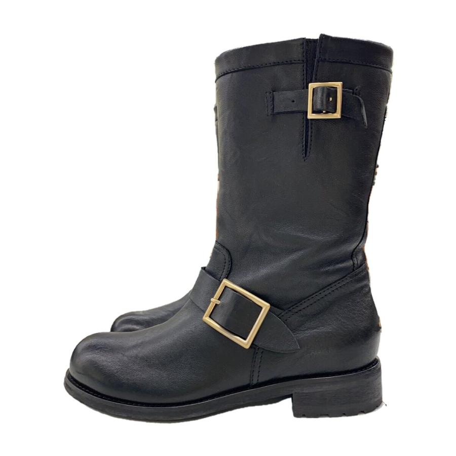【​定番/人気】JIMMY CHOO ジミーチュウ エンジニアブーツ 黒 37 JIMMY CHOO◇エンジニアブーツ/37/BLK/レザー : セカンドストリート