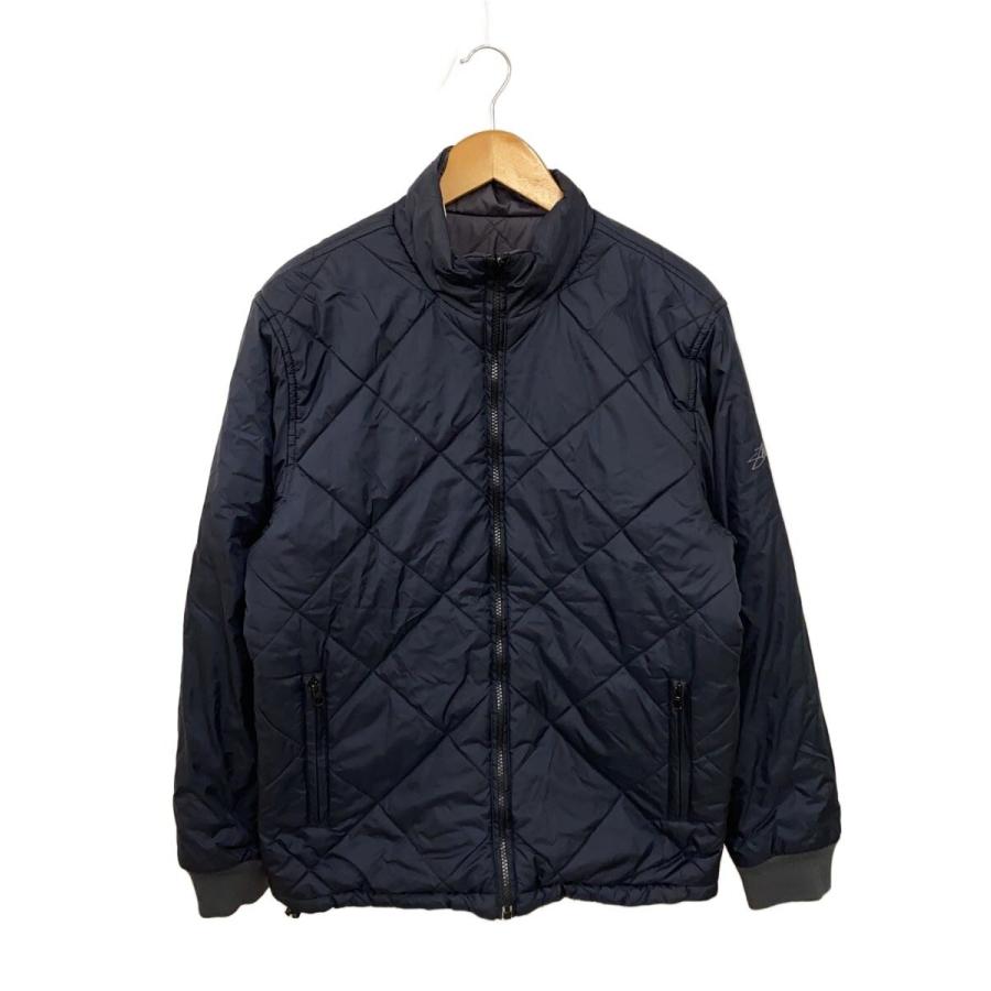 STUSSY◇リバーシブルキルティングジャケット/M/ナイロン/NVY