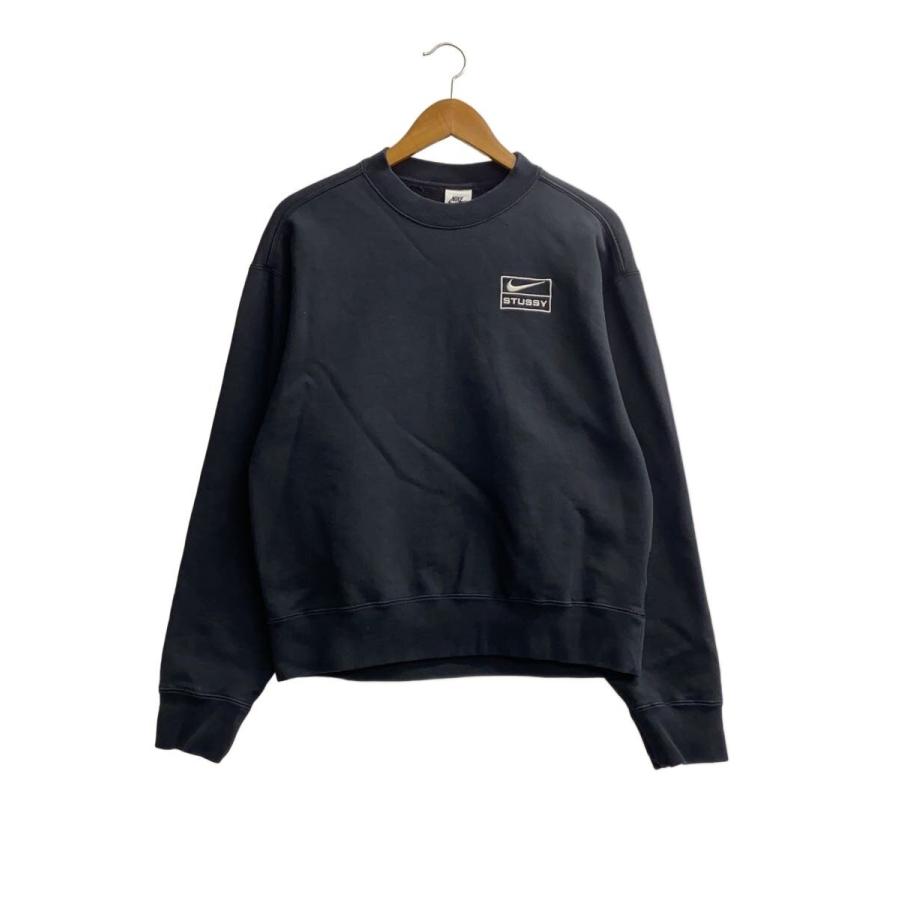NIKE◇×STUSSY/Wash Crew Fleece Blackスウェット/XXS/コットン/BLK 