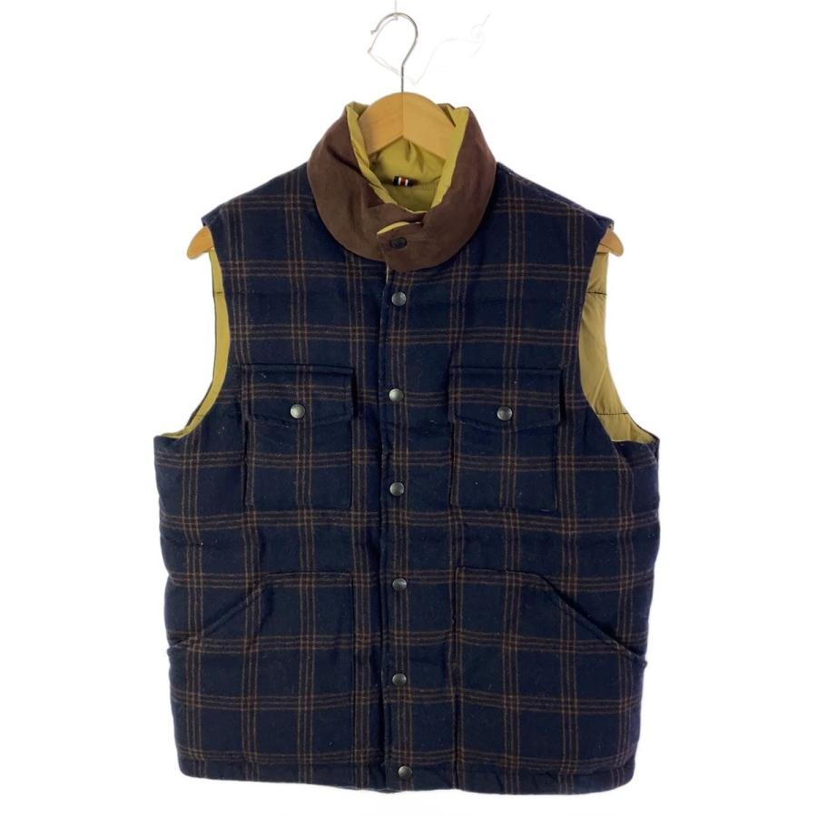 TOMMY HILFIGER◇ダウンベスト/M/ウール/NVY/チェック/0857844136