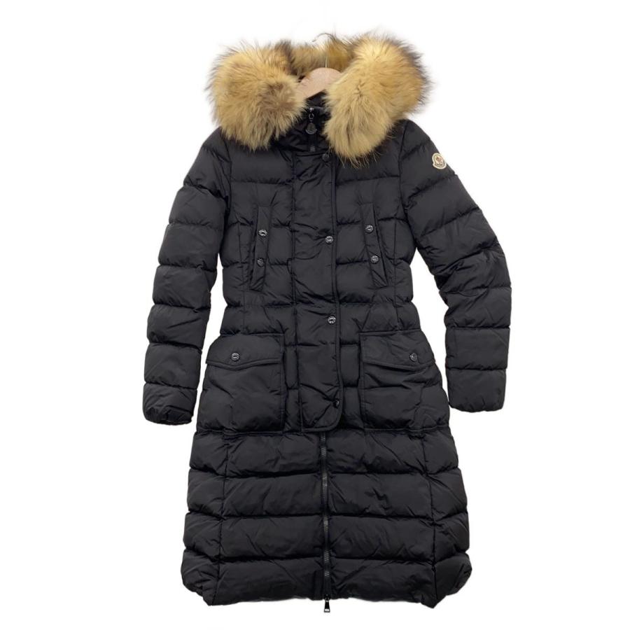 MONCLER◇ロングダウンジャケット/--/ナイロン/BLK/無地/B20934988425