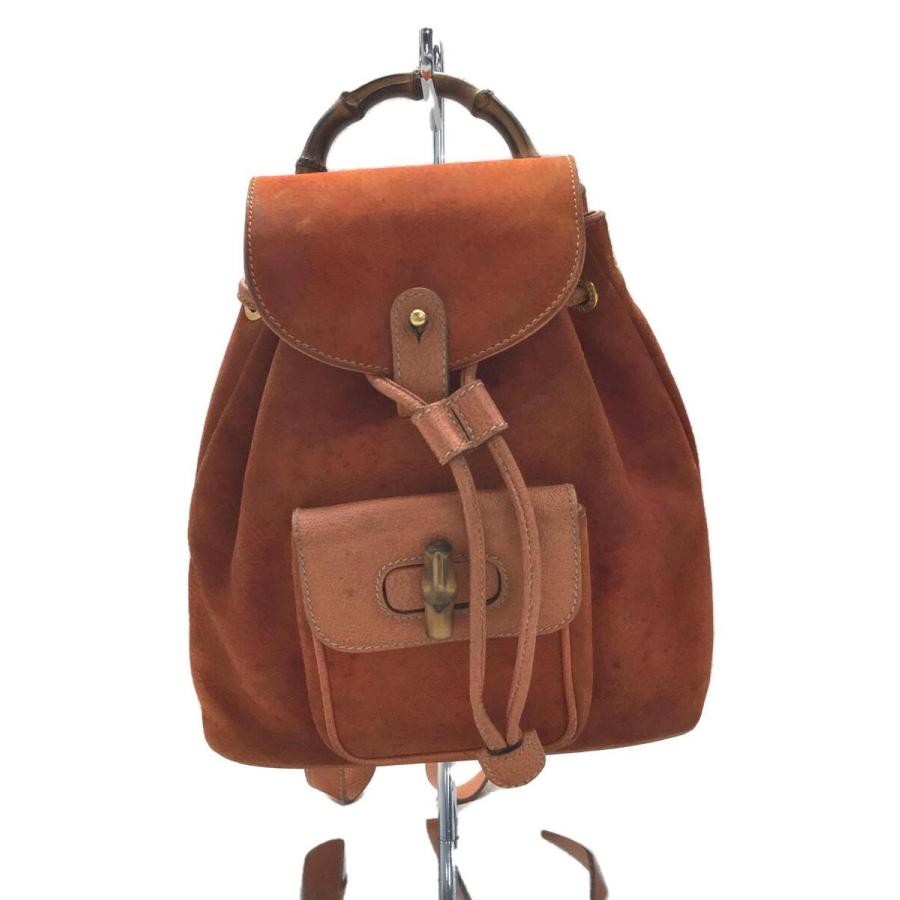 GUCCI◆バンブー/ミニリュック/オレンジ/リュック/スウェード/グッチ :2334380689851:セカンドストリートYahoo!店 - 通販  - Yahoo!ショッピング