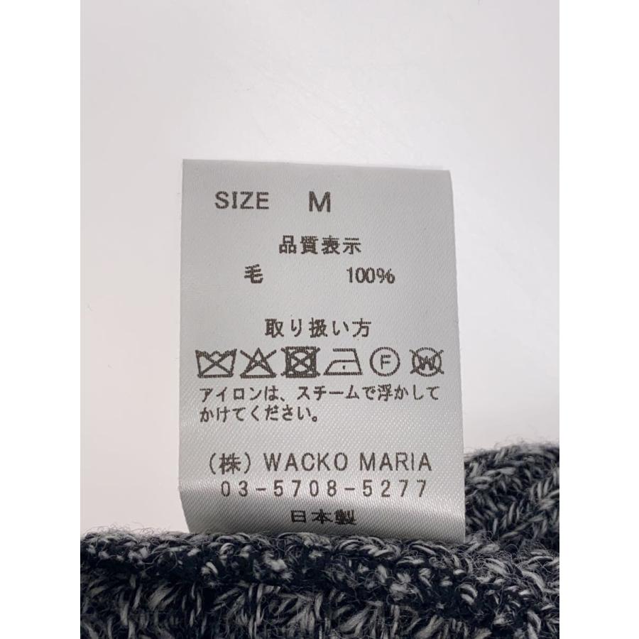 WACKO MARIA◇WAFFLE KNIT CARDIGAN カーディガン(厚手)/M/ウール/GRY