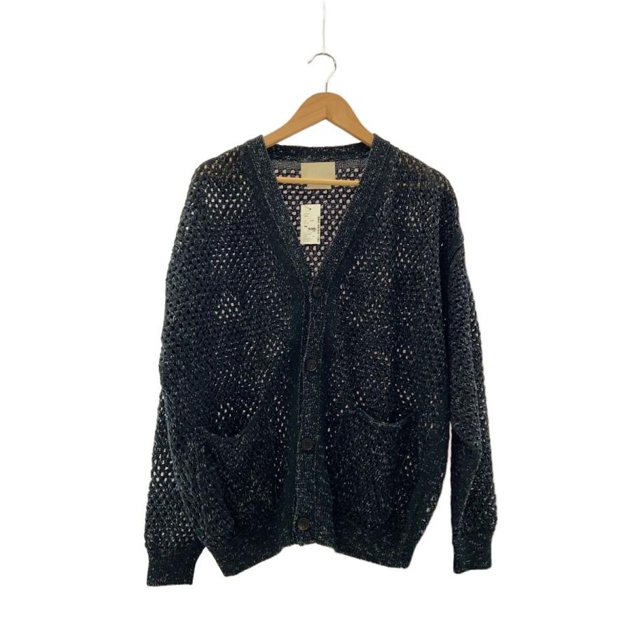 YOKE◇MESHED KNIT CARDIGAN/3/コットン/GRN/YK22SS0345S : セカンド