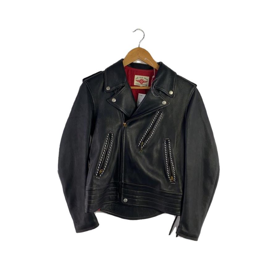 FLAT HEAD COMPANY ライダースジャケット 36 THE FLAT HEAD◇ダブルライダースジャケット/36/レザー/BLK/無地/WRJ