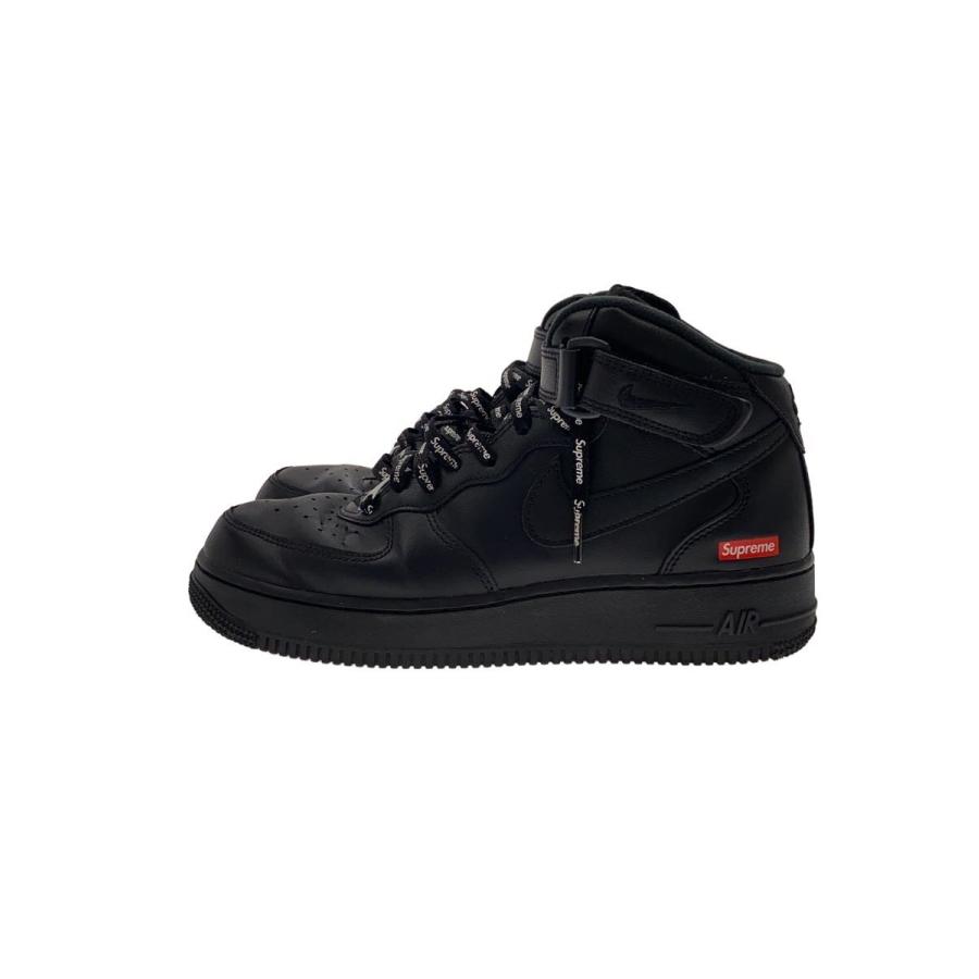 NIKE◇AIR FORCE 1 MID_エアフォース ミッド/25cm/BLK/レザー 