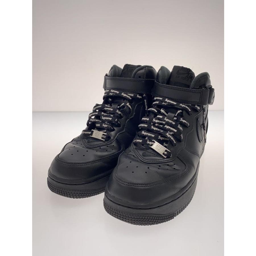 NIKE◇AIR FORCE 1 MID_エアフォース ミッド/25cm/BLK/レザー 