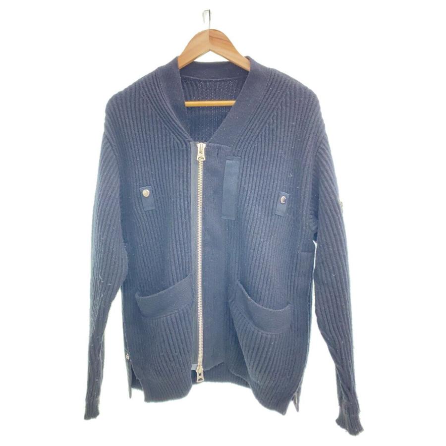 sacai◇カーディガン(厚手)/1/ウール/BLK/23-03166M : セカンド
