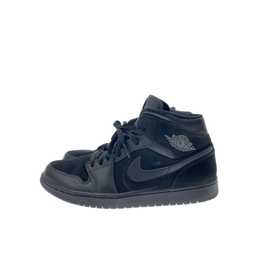 NIKE◇AIR JORDAN 1 MID/エアジョーダンミッド/ブラック/554724-050 